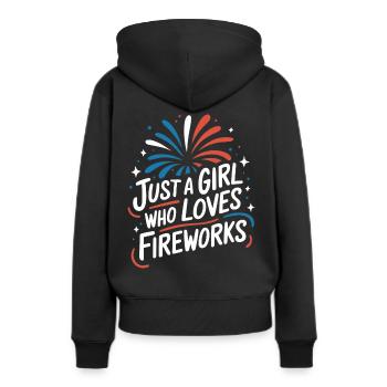 Pyrotechnie Feux d’artifice Pyrotechnie - Sweat à capuche Premium bio Femme - noir - Dos - Julia (174cm)