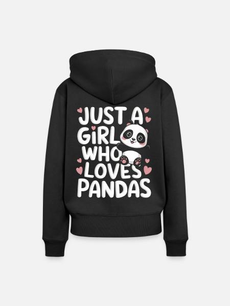 Pandabär Panda Tier Pandas - Frauen Premium Bio Hoodie - Schwarz