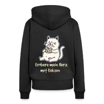 Conquérir mon cœur avec Cookies Fantasy Cat Kids - Sweat à capuche Premium bio Femme - noir - Dos - Julia (174cm)