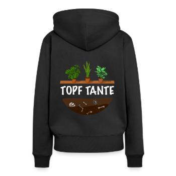 Topf Tante Gärtner Frauen Garten - Frauen Premium Bio Hoodie - Schwarz - Hinten - Julia (174cm)