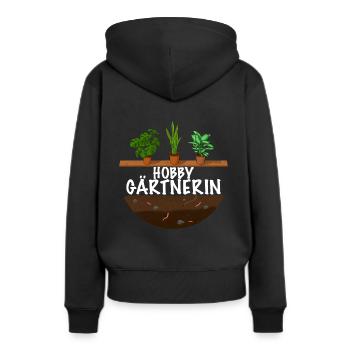 Hobby Gärtnerin das Frauen Garten Outfit - Frauen Premium Bio Hoodie - Schwarz - Hinten - Julia (174cm)