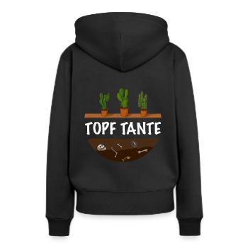 Topf Tante Gärtner Frauen Garten - Frauen Premium Bio Hoodie - Schwarz - Hinten - Julia (174cm)