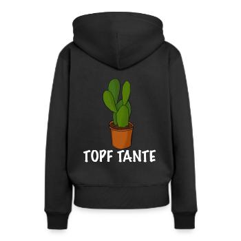 Topf Tante Gärtner Frauen Garten - Frauen Premium Bio Hoodie - Schwarz - Hinten - Julia (174cm)