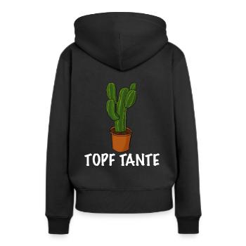 Topf Tante Gärtner Frauen Garten - Frauen Premium Bio Hoodie - Schwarz - Hinten - Julia (174cm)