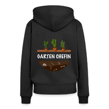 Garten Chefin lustiges Garten - Frauen Premium Bio Hoodie - Schwarz - Hinten - Julia (174cm)