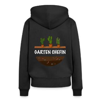Garten Chefin lustiges Garten - Frauen Premium Bio Hoodie - Schwarz - Hinten - Julia (174cm)