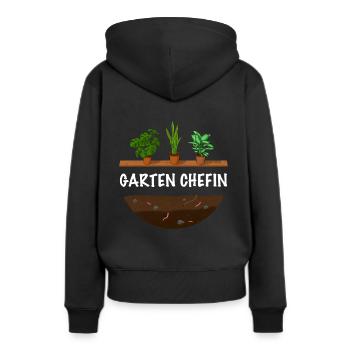 Garten Chefin lustiges Garten - Frauen Premium Bio Hoodie - Schwarz - Hinten - Julia (174cm)