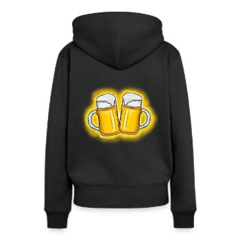 Cruches à bière grillée - Sweat à capuche Premium bio Femme - noir - Dos - Julia (174cm)