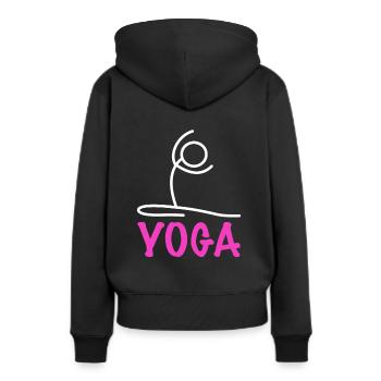 Yoga Figure - Sweat à capuche Premium bio Femme - noir - Dos - Julia (174cm)