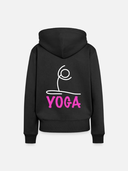Yoga Figur - Frauen Premium Bio Hoodie - Schwarz