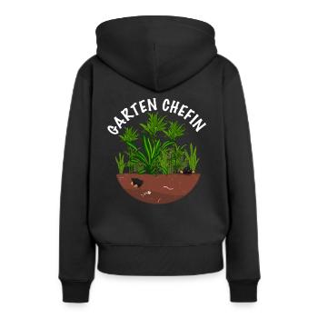 Garten Chefin - Frauen Premium Bio Hoodie - Schwarz - Hinten - Julia (174cm)