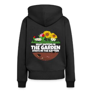 Jardinier disant ce qui se passe dans le jardin - Sweat à capuche Premium bio Femme - noir - Dos - Julia (174cm)
