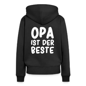 Opa ist der Beste - Frauen Premium Bio Hoodie - Schwarz - Hinten - Julia (174cm)
