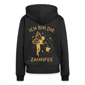Zahnfee zaubern Zauberstab Zauberei Zauber Zahn - Frauen Premium Bio Hoodie - Schwarz - Hinten - Julia (174cm)