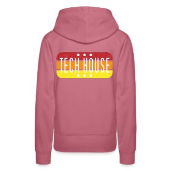 T-shirt de musique tech house - Cool Techno Club Vibes - Sweat à capuche Premium bio Femme - mauve - Dos - Isabella (175cm)