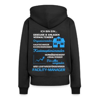 Facility Manager Facility Management Haustechniker - Frauen Premium Bio Hoodie - Schwarz - Hinten - Julia (174cm)