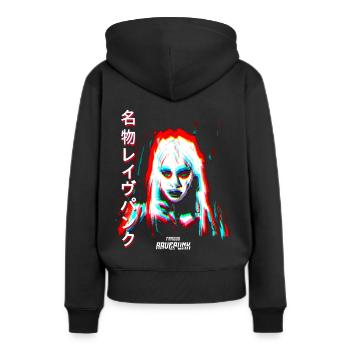 Célèbre Ravepunk - Sweat à capuche Premium bio Femme - noir - Dos - Julia (174cm)