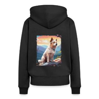 Wanderung mit meinem Vierbeiner Hund - Frauen Premium Bio Hoodie - Schwarz - Hinten - Julia (174cm)
