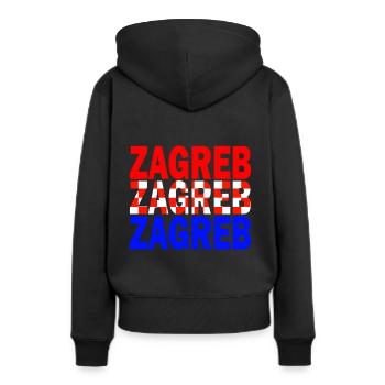Zagreb - Sweat à capuche Premium bio Femme - noir - Dos - Julia (174cm)