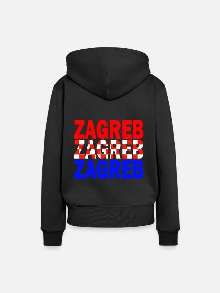 zagreb - Frauen Premium Bio Hoodie - Schwarz