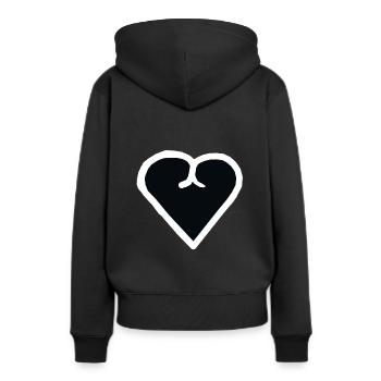 Herz schwarz böse schlecht verdorben Herzen Gefühl - Frauen Premium Bio Hoodie - Schwarz - Hinten - Julia (174cm)