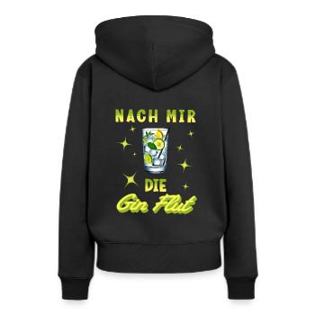 Nach mir die Gin Flut - Frauen Premium Bio Hoodie - Schwarz - Hinten - Julia (174cm)