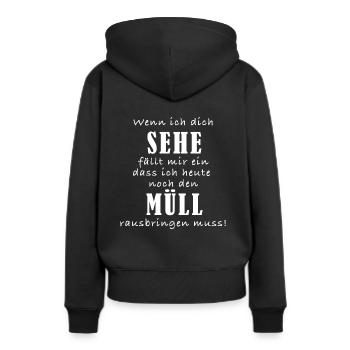 Wenn ich dich sehe - Frauen Premium Bio Hoodie - Schwarz - Hinten - Julia (174cm)