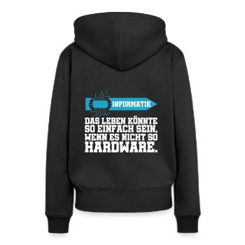 Informatique La vie pourrait être un matériel simple - Sweat à capuche Premium bio Femme - noir - Dos - Julia (174cm)