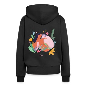 You - Frauen Premium Bio Hoodie - Schwarz - Hinten - Julia (174cm)