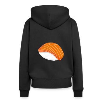 Sushi nigiri sushi - Sweat à capuche Premium bio Femme - noir - Dos - Julia (174cm)