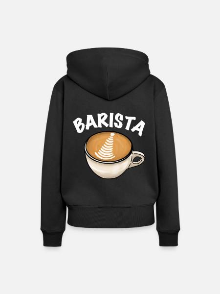 Barista Kaffee Farn - Frauen Premium Bio Hoodie - Schwarz