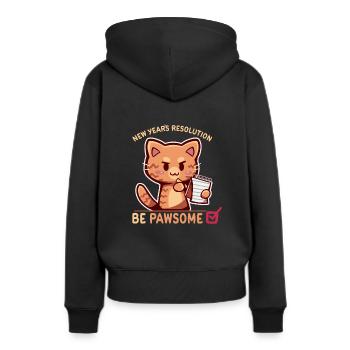 New Years Resolution is to Be Pawsome - Women’s Premium Organic Hoodie - black - Back - Julia (174cm)