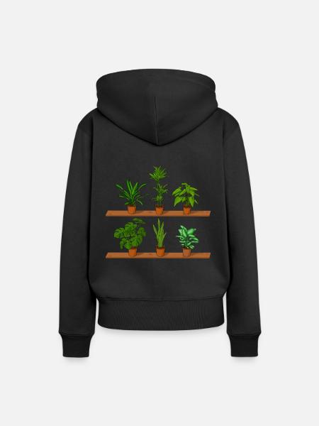 Topfpflanzen - Frauen Premium Bio Hoodie - Schwarz