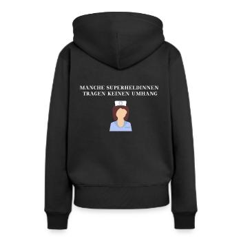 Infirmière Idée cadeau Héroïne Héroïne - Sweat à capuche Premium bio Femme - noir - Dos - Julia (174cm)