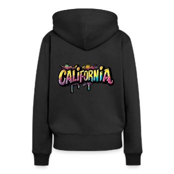 California summer vibes strand palmen - Frauen Premium Bio Hoodie - Schwarz - Hinten - Julia (174cm)