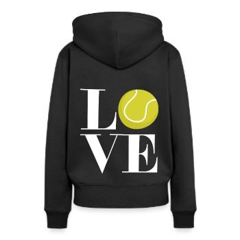 Love Tennis Ball joueur de tennis coeur - Sweat à capuche Premium bio Femme - noir - Dos - Julia (174cm)