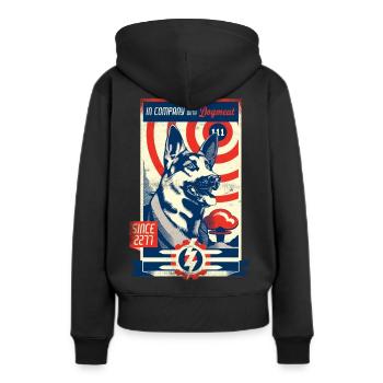 En compagnie de - Sweat à capuche Premium bio Femme - noir - Dos - Julia (174cm)