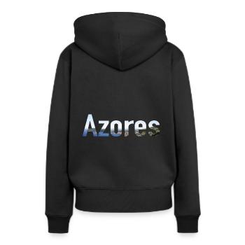 Entdecken Sie lebendige, von der Flagge der - Frauen Premium Bio Hoodie - Schwarz - Hinten - Julia (174cm)