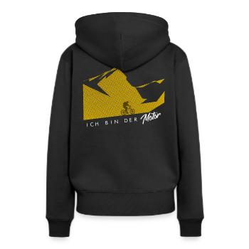 MTB - ICH BIN DER MOTOR - Frauen Premium Bio Hoodie - Schwarz - Hinten - Julia (174cm)