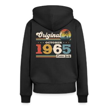 59. Geburtstag Legende Oktober 1965 Jahrgang 65 - Frauen Premium Bio Hoodie - Schwarz - Hinten - Julia (174cm)