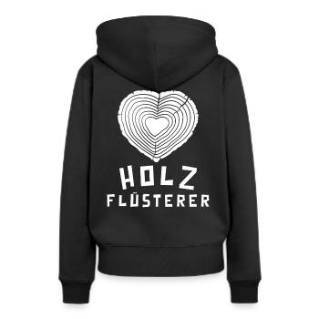 Holzflüsterer Schreiner Tischler Holzfäller - Frauen Premium Bio Hoodie - Schwarz - Hinten - Julia (174cm)