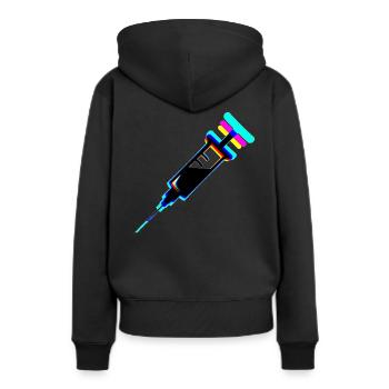 Seringue colorée - Sweat à capuche Premium bio Femme - noir - Dos - Julia (174cm)