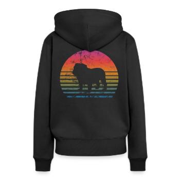 British Bulldog - Dog Lovers - Retro - Women’s Premium Organic Hoodie - black - Back - Julia (174cm)