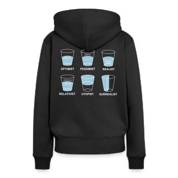 perspektive - Frauen Premium Bio Hoodie - Schwarz - Hinten - Julia (174cm)