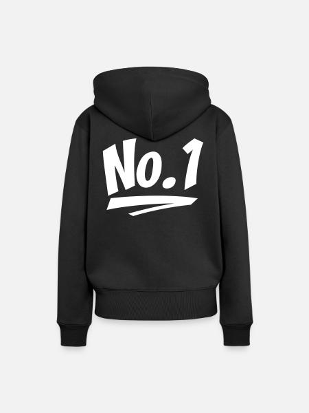 Nummer eins - Frauen Premium Bio Hoodie - Schwarz