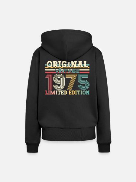 Original 1975 Jahrgang 1975 Geburtstag 1975 - Dame Premium hoodie, økologisk bomuld - sort