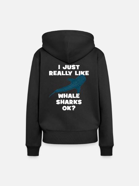 Walhai - Frauen Premium Bio Hoodie - Schwarz