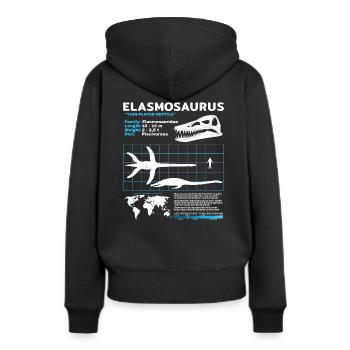 Fiche d’information sur Elasmosaurus - Sweat à capuche Premium bio Femme - noir - Dos - Julia (174cm)