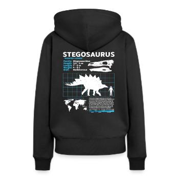 Fiche technique de Stegosaurus - Sweat à capuche Premium bio Femme - noir - Dos - Julia (174cm)