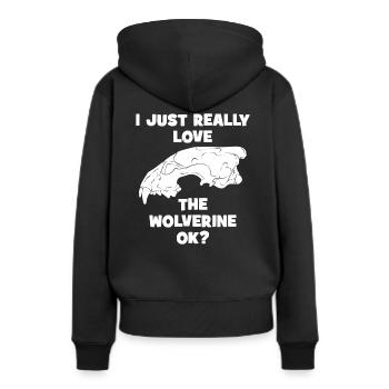 J’adore vraiment le Wolverine ok? - Sweat à capuche Premium bio Femme - noir - Dos - Julia (174cm)